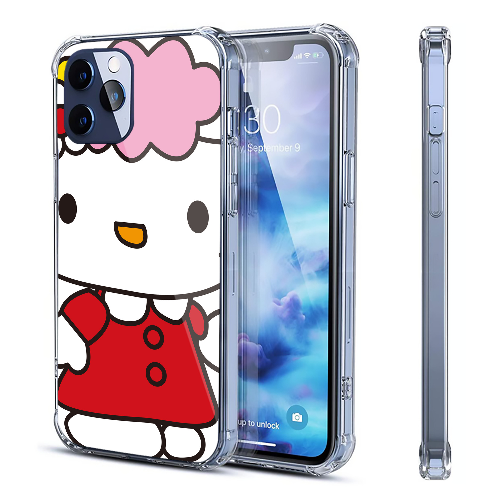 （画像用） Hello Kitty ハローキティ 【iPhone 12シリーズ対応】透明スマホケース（クリアソフトケース）